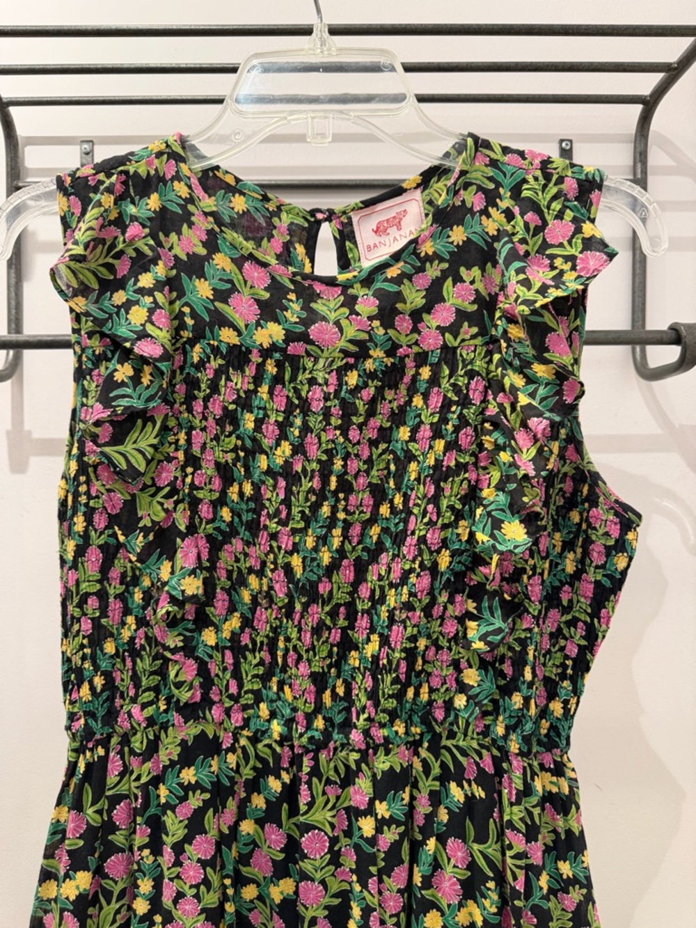 Banjanan Iris Midi Dress Black Floral Print Size Medium - Picture 2 of 7